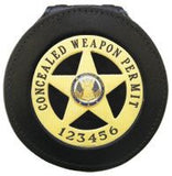 BBR-3 - Custom Cut Leather Belt Badge Holder - MaxArmory