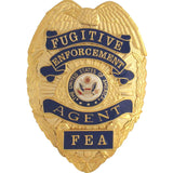 Fugitive Enforcement Badge with Reverse Panels (FREE LEATHER CASE w/ ID Window)