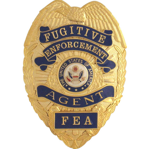 Fugitive Enforcement Badge with Reverse Panels (FREE LEATHER CASE w/ ID Window)