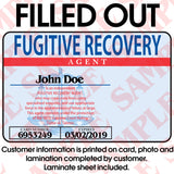 Fugitive Recovery Agent ID Card - MaxArmory