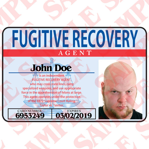 Fugitive Recovery Agent ID Card - MaxArmory