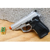 Zoraki M914 Nickel Machine Pistol - 9mm Front Firing Blank Gun - Includes 25 Rds of Ammo - MaxArmory