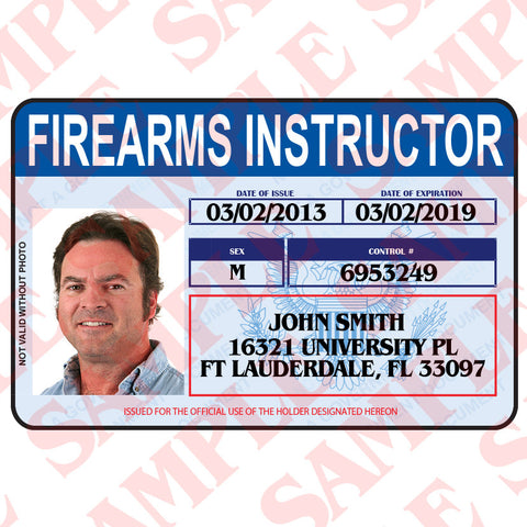 Firearms Instructor ID Card - MaxArmory