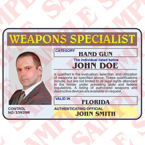 Weapons Specialist ID Card - MaxArmory