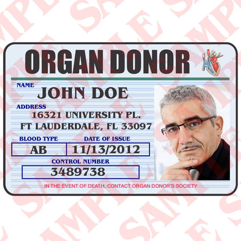 Organ Donor ID Card - MaxArmory