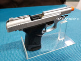 Zoraki M914 Nickel Machine Pistol - 9mm Front Firing Blank Gun - MaxArmory