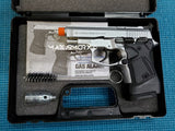 Zoraki M914 Nickel Machine Pistol - 9mm Front Firing Blank Gun - MaxArmory