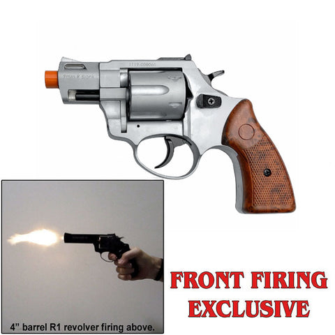 Zoraki R2 Silver 2" Front Firing - 9mm Blank Gun Revolver w/ Wood Grips