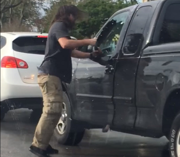 Road Rage Driver Smashes Car Window With Bare Fist And Pepper Sprays Motorist
