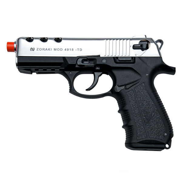 Zoraki 4918 Blank Firing Gun Chrome - Front Fire 9mm Blank Gun - MaxArmory