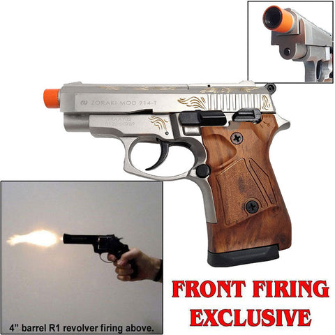 Zoraki 914 Full Auto 9mm Silver Engraved Blank Firing Gun