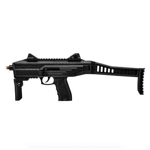 NEW RELEASE! EKOL GANNET Black - Full Auto Front Firing 9mm Blank Machine Gun with Folding Stock