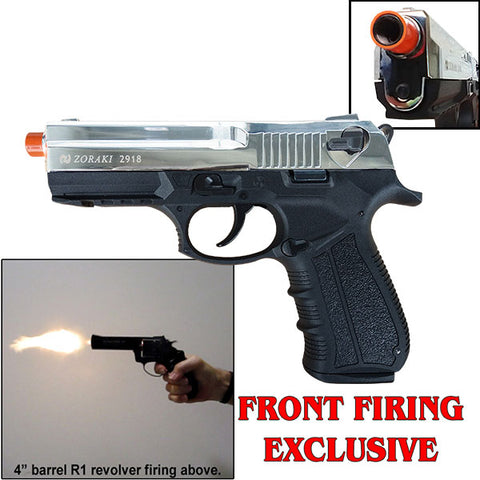 Zoraki 2918 Chrome - Front Firing 9mm Blank Gun