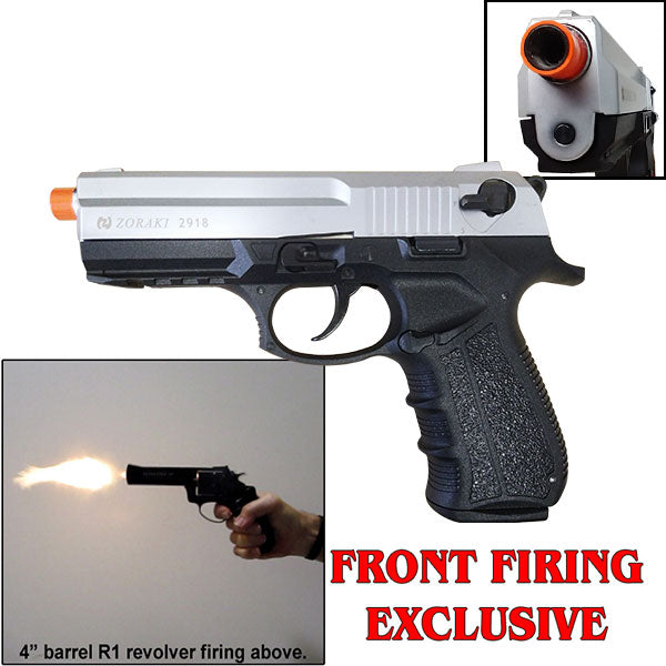 Zoraki 2918 Blank Firing Gun Silver - Front Firing 9mm Blank Gun