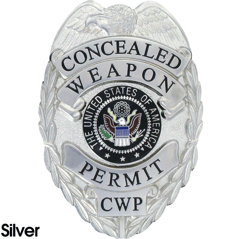 Universal Badge and ID Holder with Concealed Weapons Badge