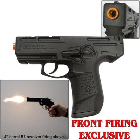Zoraki M925 Black - 9mm Full Auto Machine Pistol Front Firing Blank Gun - INCLUDES FREE TRAINING GUN - MaxArmory