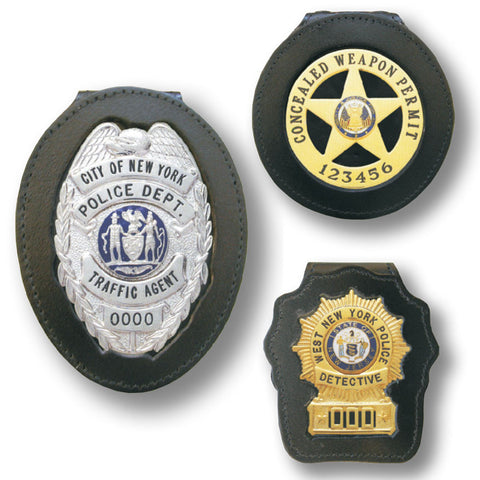 BBR-3 - Custom Cut Leather Belt Badge Holder - MaxArmory