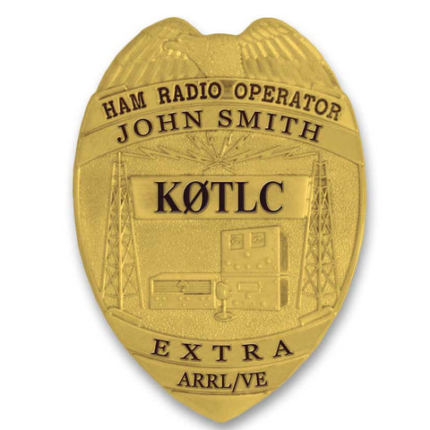 Ham Radio Operators Badge - Custom Engraved Badge - MaxArmory
