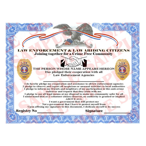 Law Abiding Citizen Certificate - MaxArmory