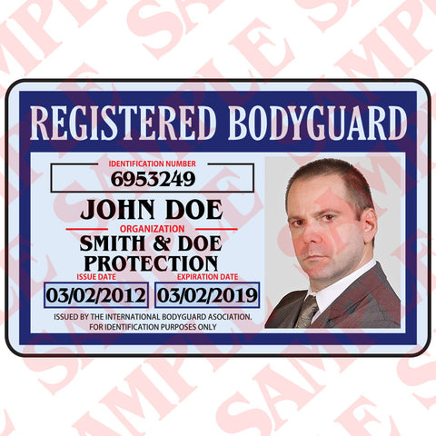 Registered Bodyguard ID Card - MaxArmory