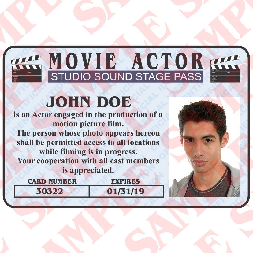 Actor Identification Form Movie Actor - Custom ID Card - MaxArmory