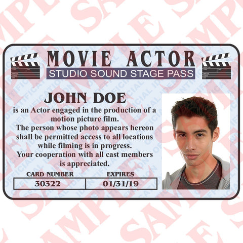 Movie Actor ID Card - MaxArmory