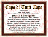Mafia Consigliere Certificate - MaxArmory