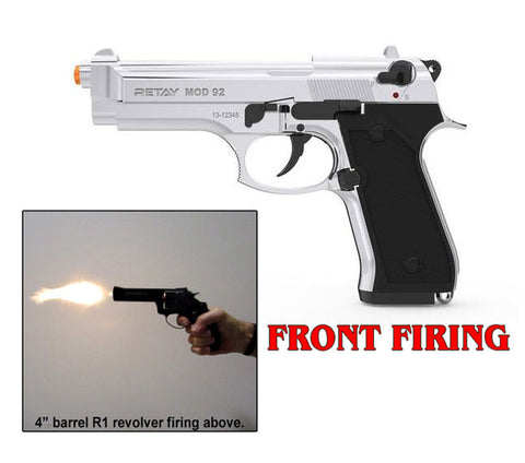 Blank Firing Gun Retay Mod 92 Nickel 9mm