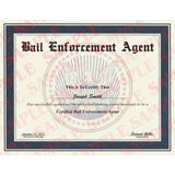 Bail Enforcement Agent Certificate - Version 2 - MaxArmory