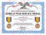 Korean War Service Medal Certificate - MaxArmory